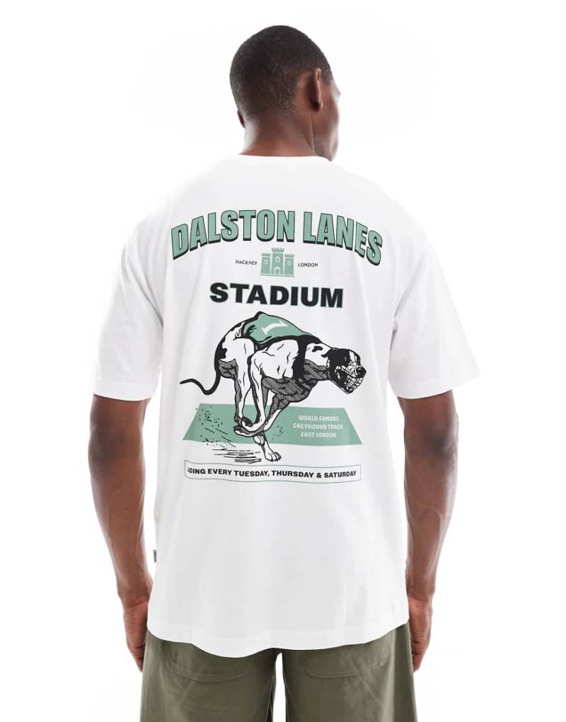 ONLY & SONS - Oversize-T-Shirt in Weiß mit „Dalston Dogs"-Rückenprint von ONLY & SONS