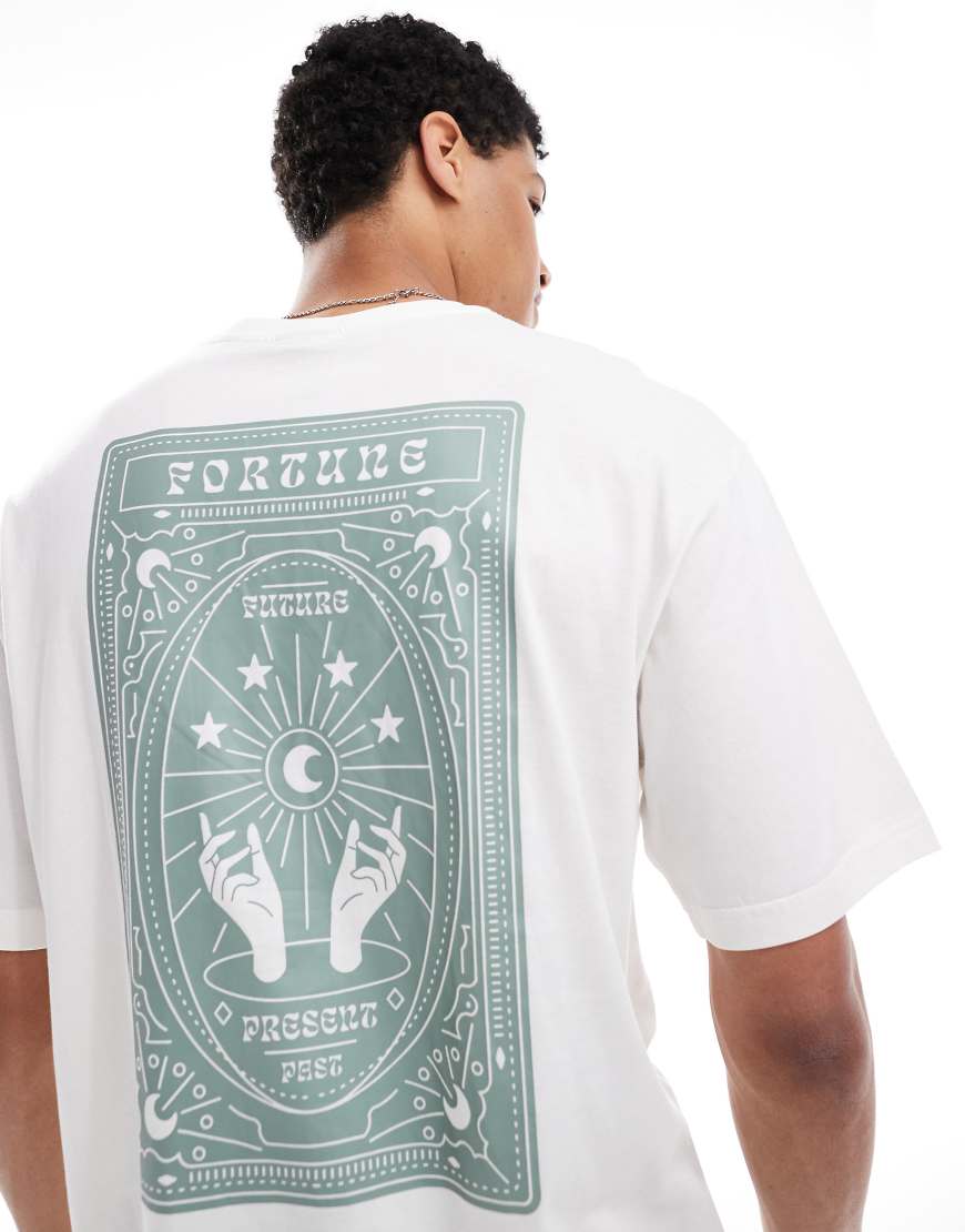 ONLY & SONS - Oversize-T-Shirt in Weiß mit „Fortune"-Rückenprint von ONLY & SONS