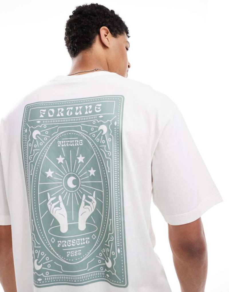 ONLY & SONS - Oversize-T-Shirt in Weiß mit „Fortune"-Rückenprint von ONLY & SONS