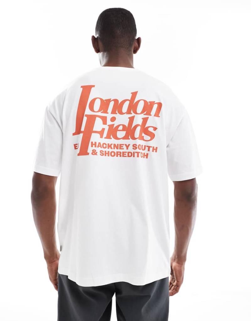 ONLY & SONS - Oversize-T-Shirt in Weiß mit „London"-Rückenprint von ONLY & SONS