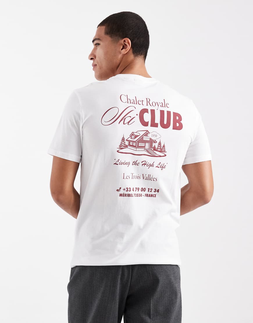 ONLY & SONS - Oversize-T-Shirt in Weiß mit „Ski Club"-Print auf dem Rücken von ONLY & SONS