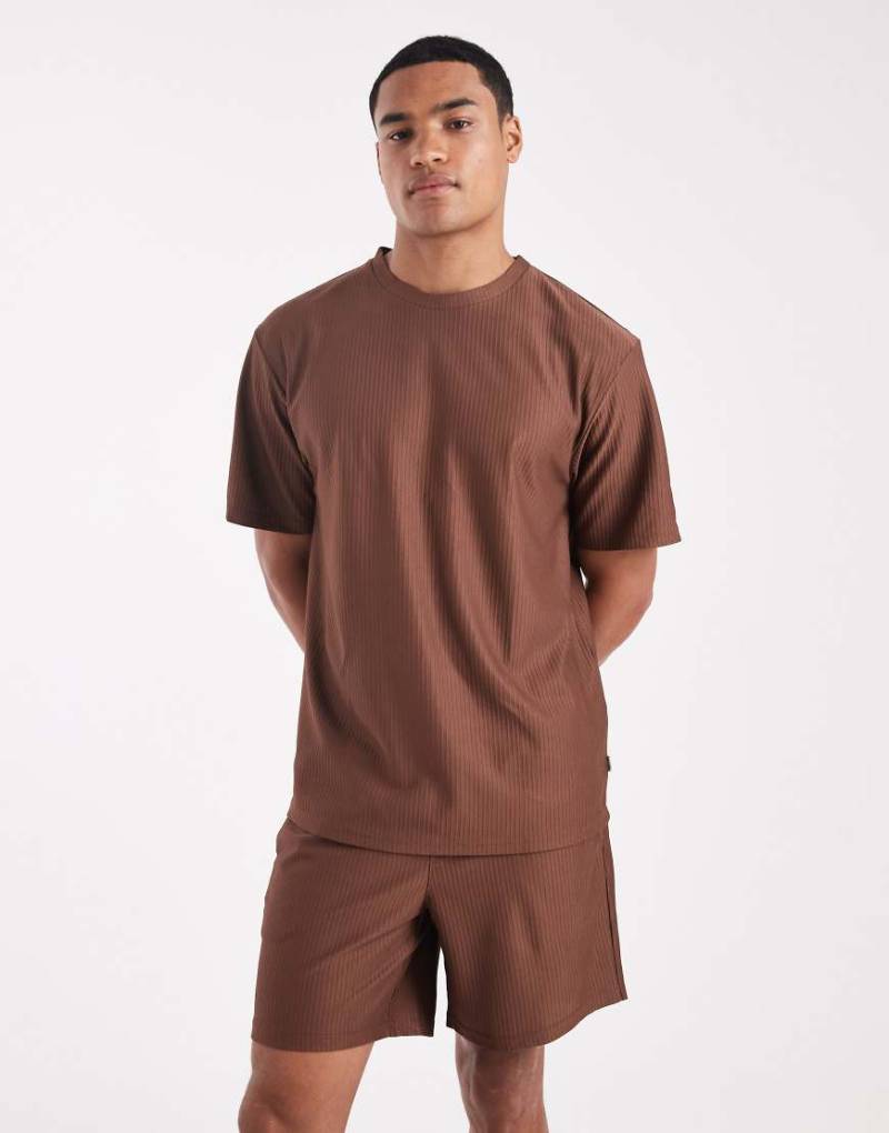 ONLY & SONS - Plissierte Shorts in Braun mit elastischem Bund, Kombiteil-Brown von ONLY & SONS