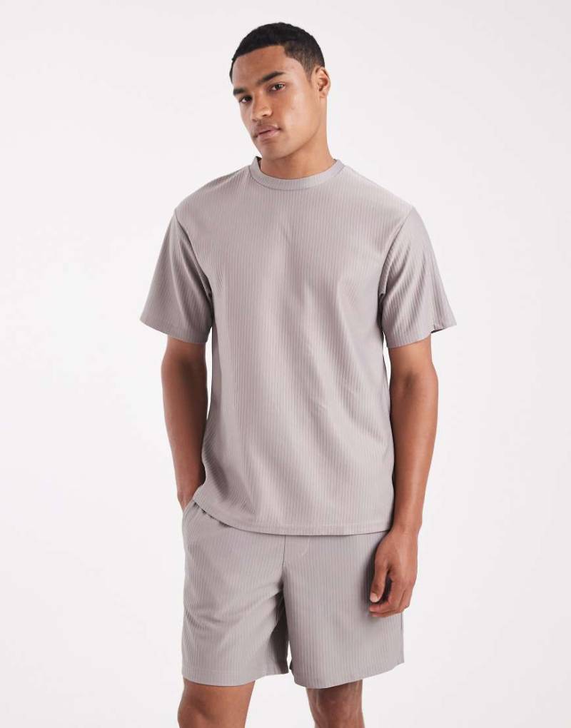 ONLY & SONS - Plissierte Shorts in Grau mit elastischem Bund, Kombiteil von ONLY & SONS