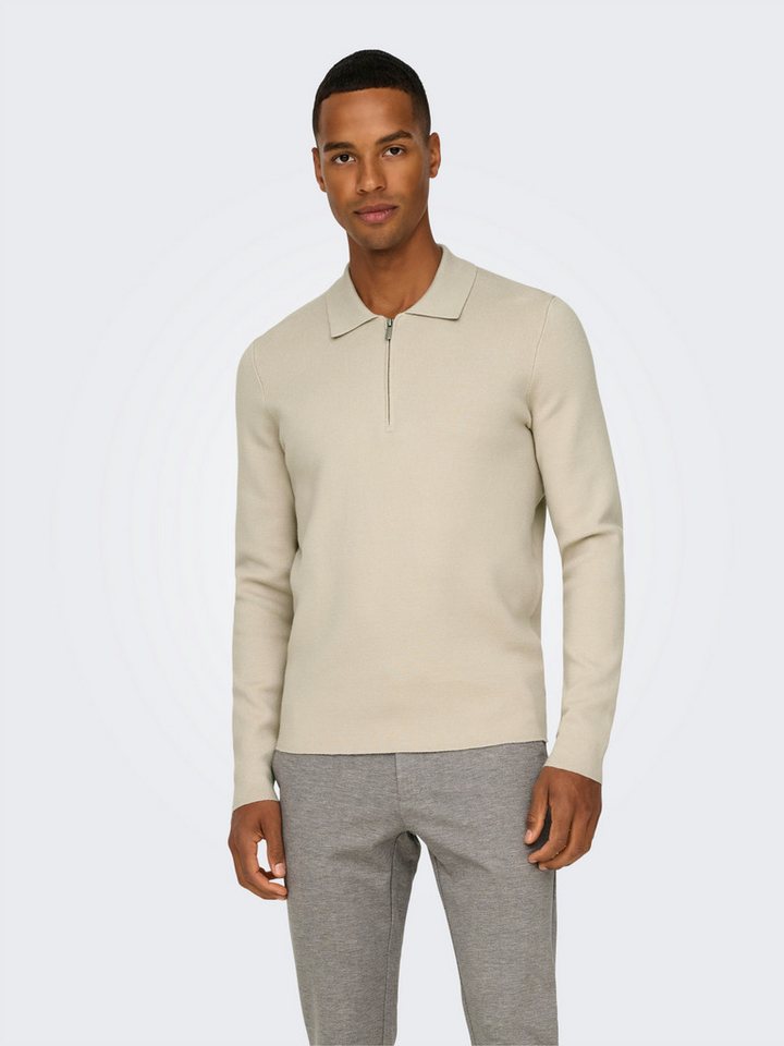 ONLY & SONS Polokragenpullover ONSCOOPER REG LS 12 HALF ZIP POLO von ONLY & SONS