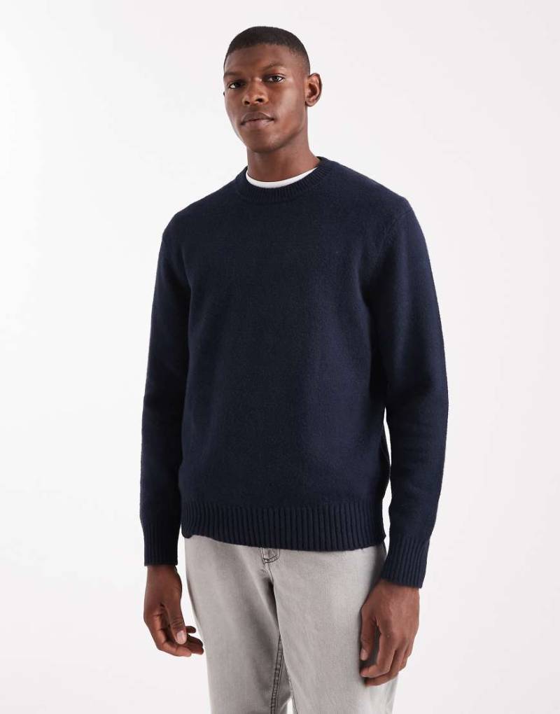 ONLY & SONS - Relaxed-Fit-Strickpullover in Marineblau mit Rundhalsausschnitt von ONLY & SONS