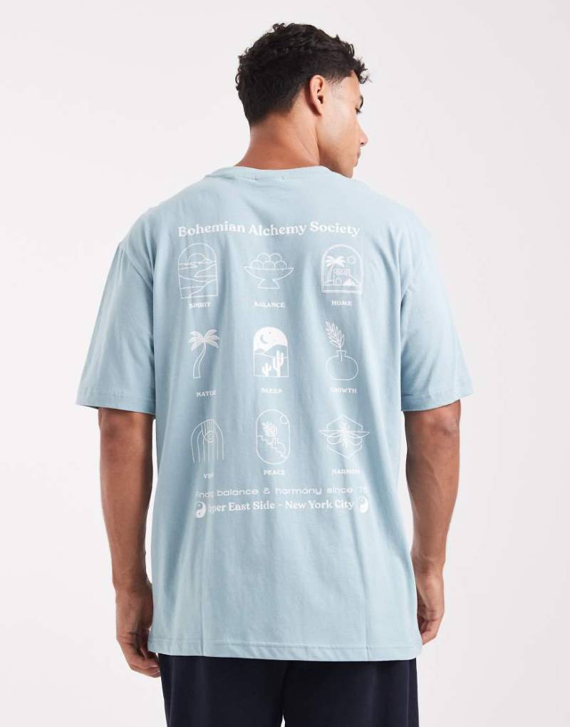ONLY & SONS - Relaxed-Fit-T-Shirt in Blau mit Boho-Rückenprint ONLY & SONS - Relaxed-Fit-T-Shirt in Blau mit Boho-Rückenprint von ONLY & SONS