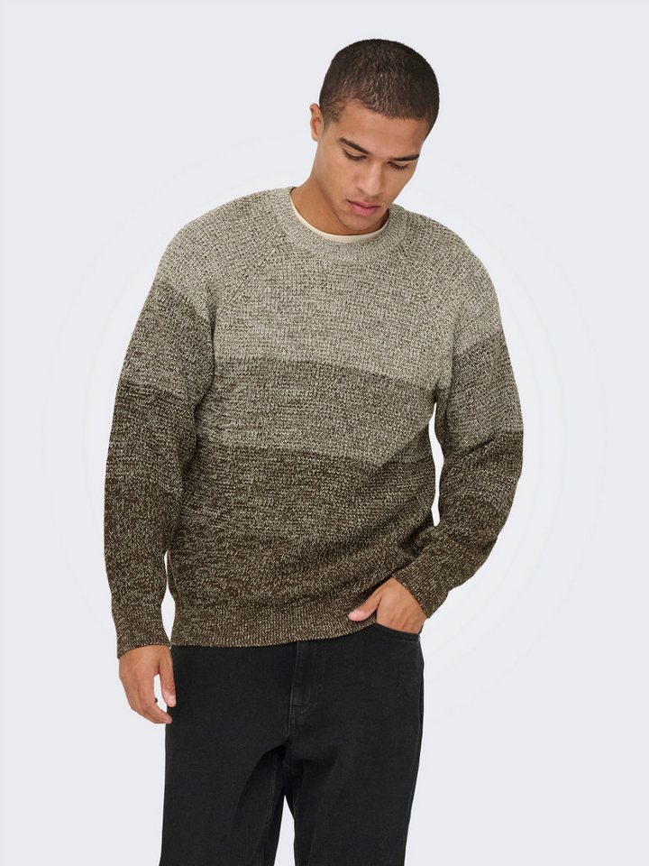 ONLY & SONS Rundhalspullover ONSBIRK RLX LS RAGLAN KNIT CAMP von ONLY & SONS