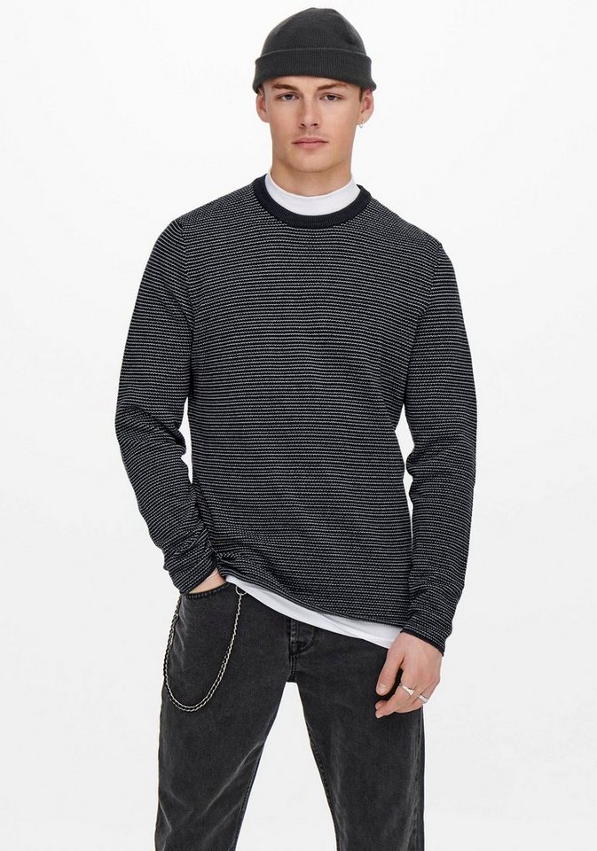 ONLY & SONS Rundhalspullover ONSNIGUEL 12 STRIPE CREW KNIT von ONLY & SONS