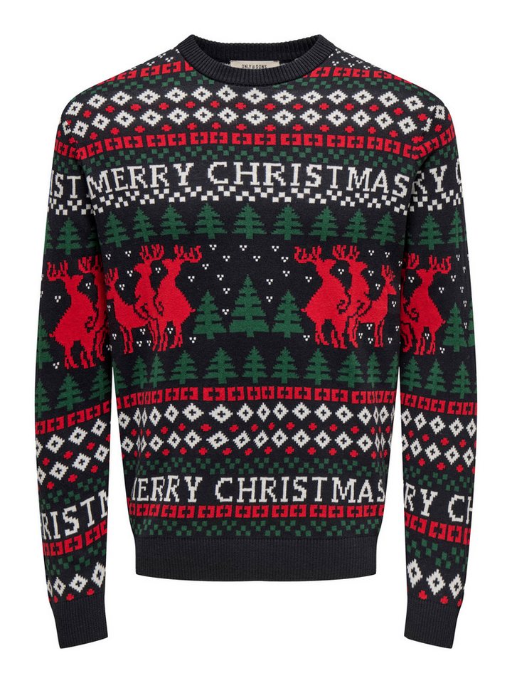 ONLY & SONS Rundhalspullover ONSX-MAX REG DEER CREW KNIT von ONLY & SONS