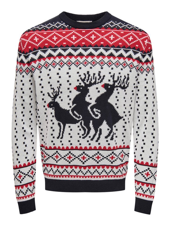 ONLY & SONS Rundhalspullover ONSX-MAX REG DEER CREW KNIT von ONLY & SONS