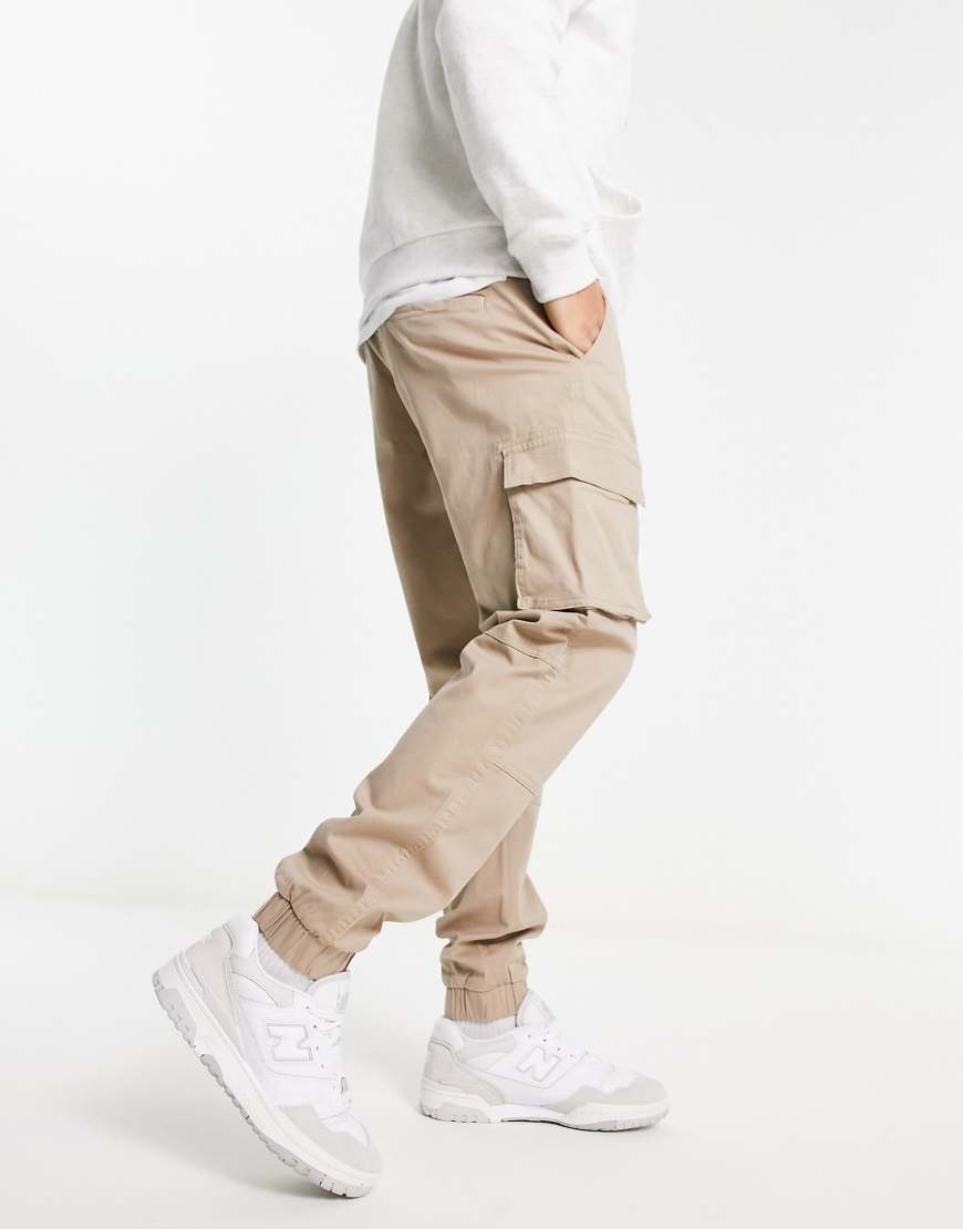 ONLY & SONS - Schmal zulaufende Cargohose in Stone mit Bündchen-Neutral von ONLY & SONS