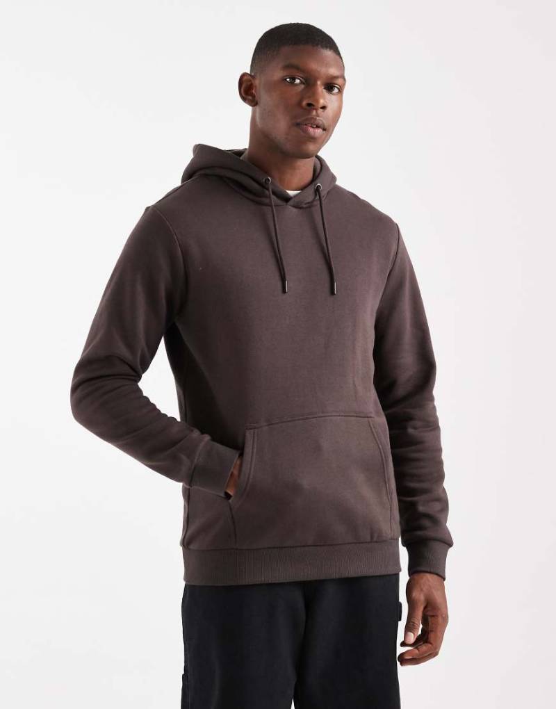 ONLY & SONS - Schmaler Kapuzenpullover in Dunkelbraun-Brown von ONLY & SONS