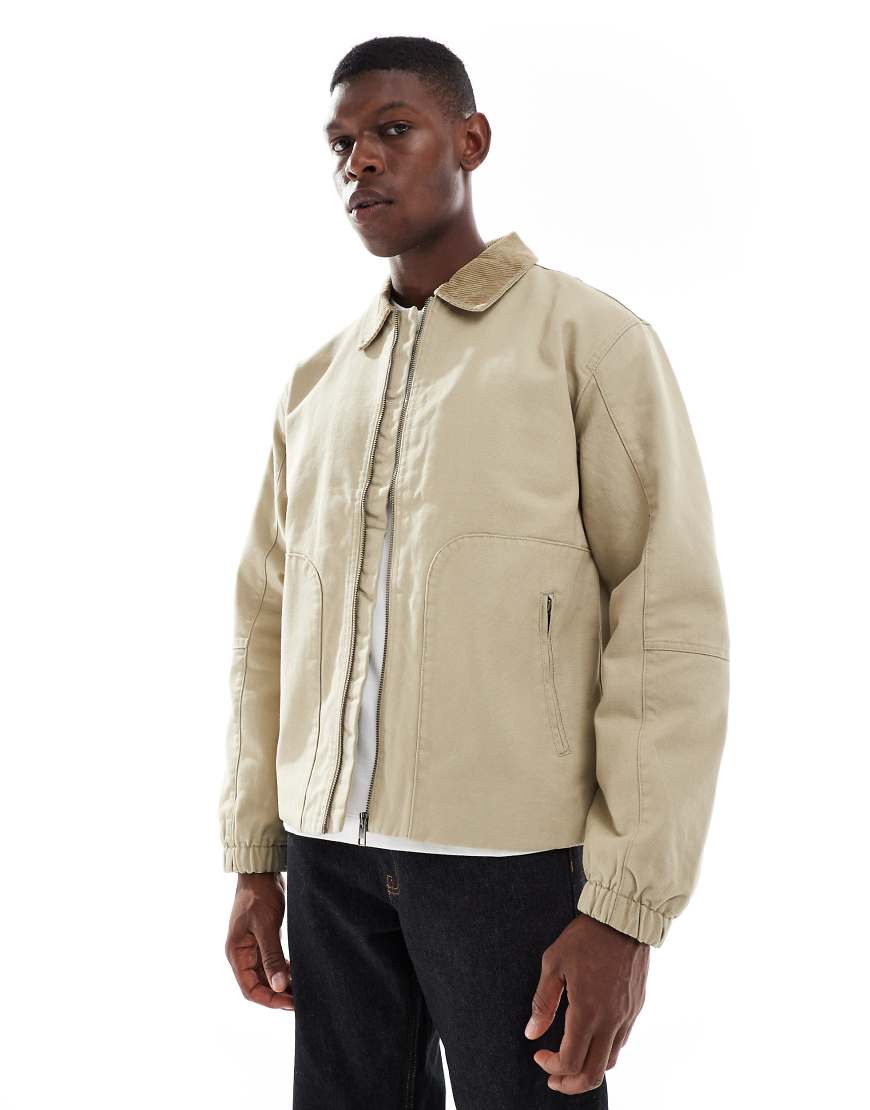 ONLY & SONS - Schwere Oversize-Barnjacke in Beige mit Cordkragen-Neutral ONLY & SONS - Schwere Oversize-Barnjacke in Beige mit Cordkragen-Neutral von ONLY & SONS