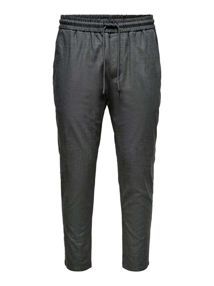 ONLY & SONS Stoffhose Relaxed Stoffhose Bequem Pants ONSLINUS Freizeit Chino Tunnelzug (1-tlg) 3972 in Dunkelgrau von ONLY & SONS