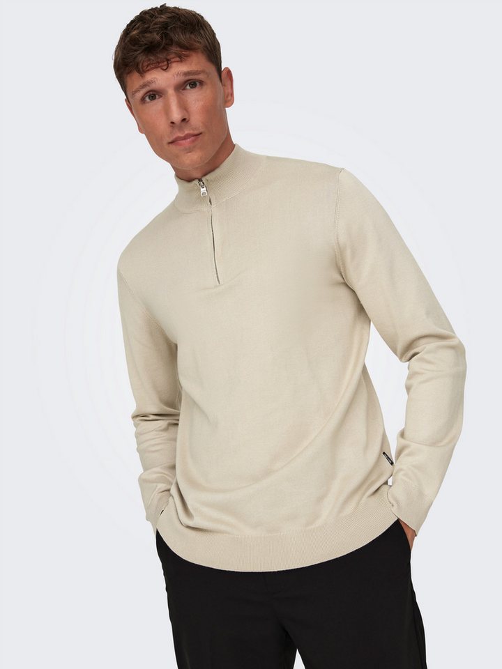 ONLY & SONS Strickpullover ONSWYLER LIFE REG 14 HALF ZIP KNIT NOOS von ONLY & SONS