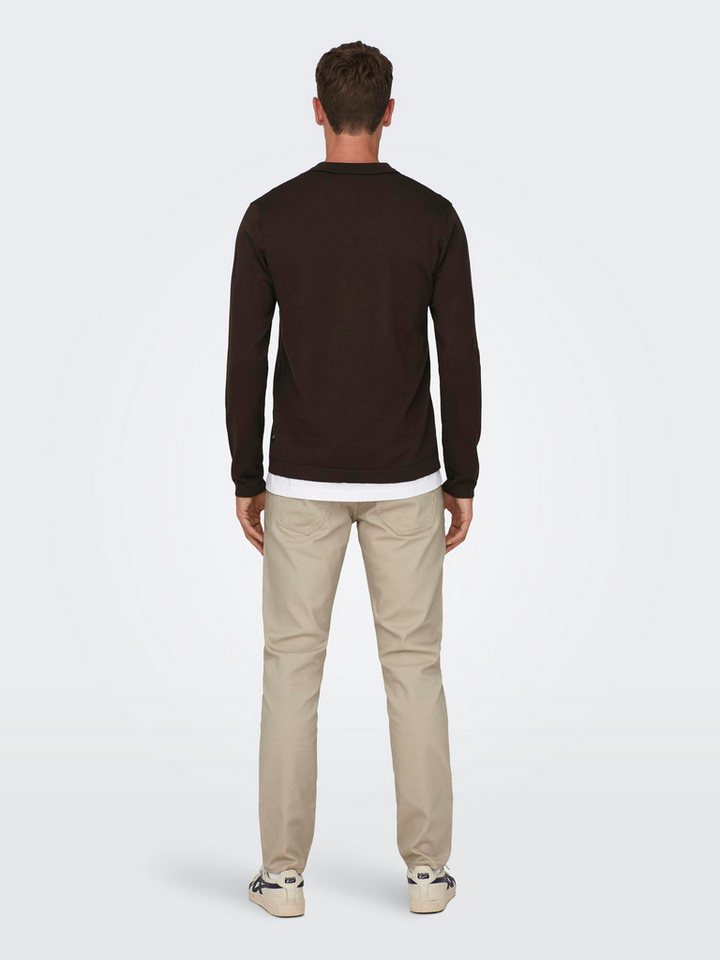 ONLY & SONS Strickpullover Polo Langarm Basic ONSWYLER ONSWYLER LIFE REG 14 LS POLO KNIT NOOS von ONLY & SONS