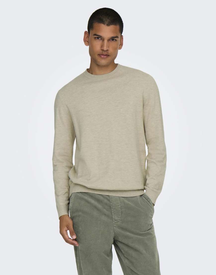 ONLY & SONS - Strickpullover in Beige-Neutral von ONLY & SONS