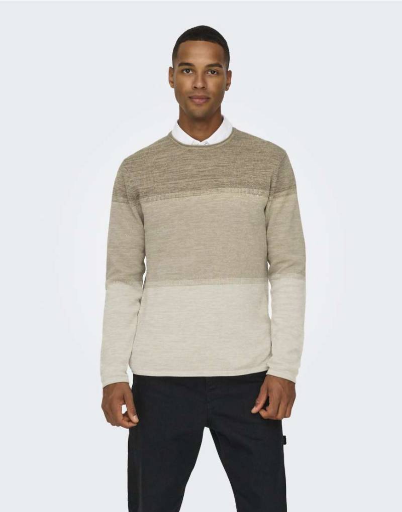 ONLY & SONS - Strickpullover in Silber von ONLY & SONS