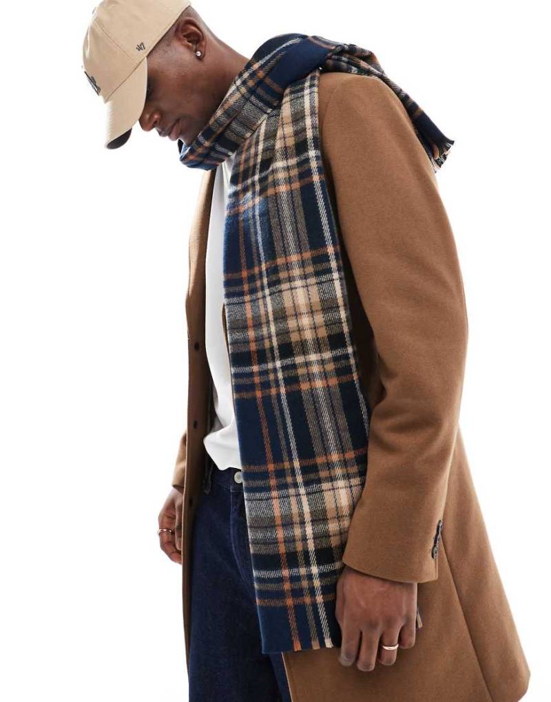 ONLY & SONS - Strickschal in Marineblau mit Karomuster von ONLY & SONS