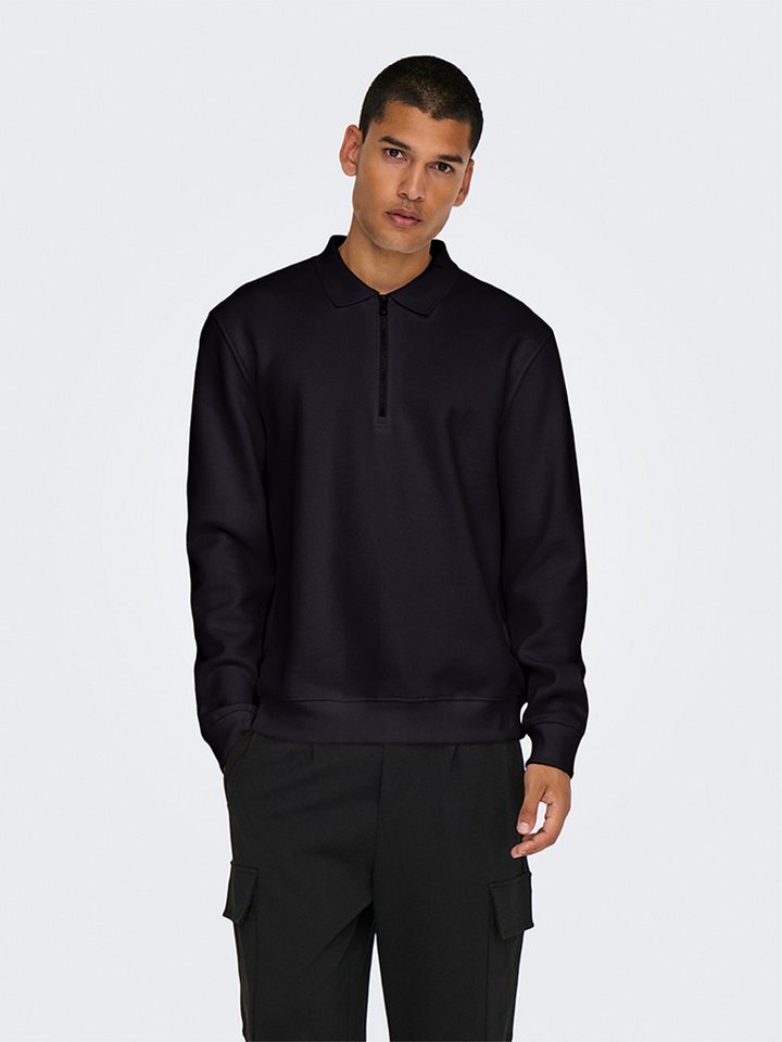 ONLY & SONS Sweatshirt Polokragen Viertelknopfleiste Regular Fit ONSABBOTT REG LS POLO ONLY & SONS Sweatshirt Polokragen Viertelknopfleiste Regular Fit ONSABBOTT REG LS POLO von ONLY & SONS