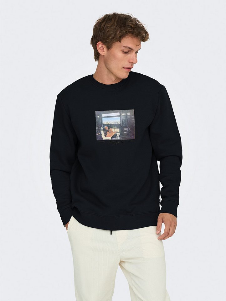 ONLY & SONS Sweatshirt mit Print Rundhals langarmig lässig ONSROBERT REG PHOTO CREW NECK SWT VD ONLY & SONS Sweatshirt mit Print Rundhals langarmig lässig ONSROBERT REG PHOTO CREW NECK SWT VD von ONLY & SONS