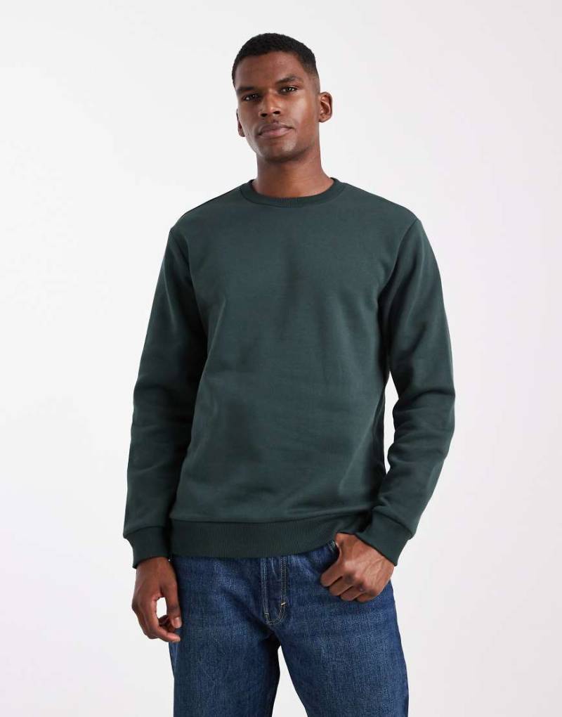 ONLY & SONS - Sweatshirt in Dunkelgrün mit Rundhalsausschnitt von ONLY & SONS