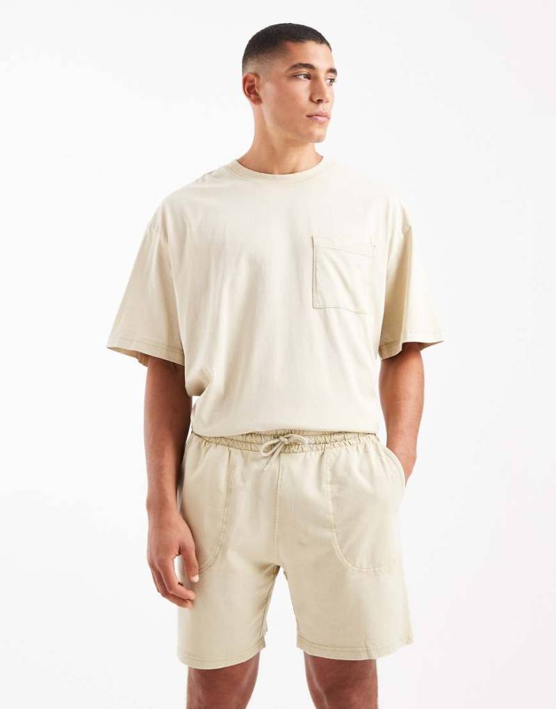 ONLY & SONS - Lounge-Shorts in Cremeweiß, Kombiteil-Grün von ONLY & SONS