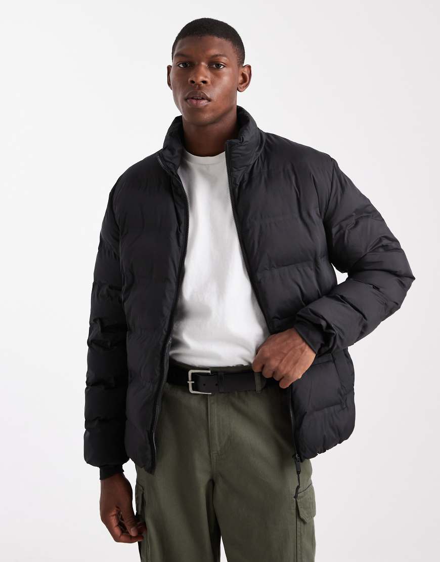 ONLY & SONS - Wattierte Jacke in Schwarz mit durchgehendem Reißverschluss von ONLY & SONS