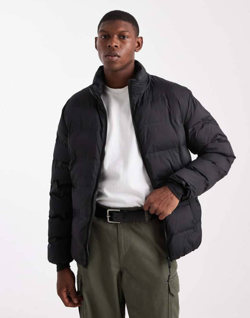 ONLY & SONS - Wattierte Jacke in Schwarz mit durchgehendem Reißverschluss von ONLY & SONS