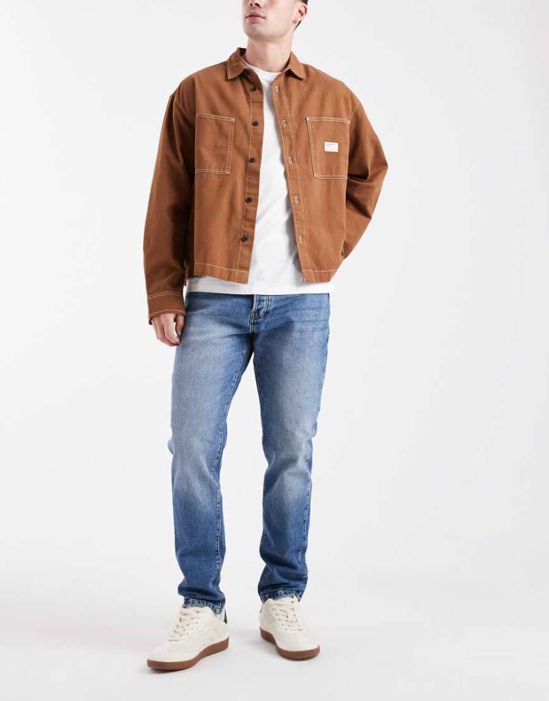 ONLY & SONS - Yoke - Schmal zulaufende Jeans in mittlerer Waschung-Blau ONLY & SONS - Yoke - Schmal zulaufende Jeans in mittlerer Waschung-Blau von ONLY & SONS