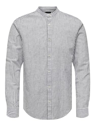 ONSCAIDEN LS Mao Stripe Linen Shirt NOOS von ONLY & SONS