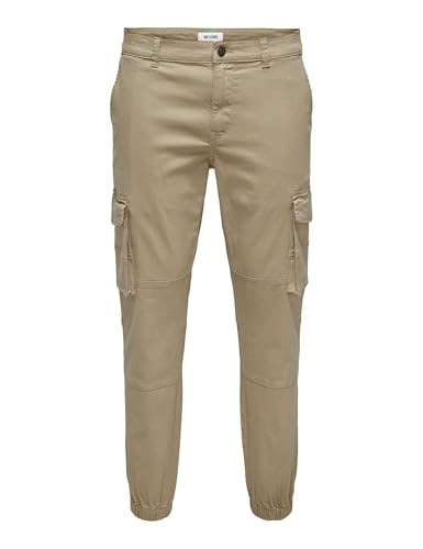 ONLY & SONS Herren Onscarter Life Cargo Cuff 0013 Pant Noos Hose 22028434,Chinchilla,34W / 32L von Only & Sons