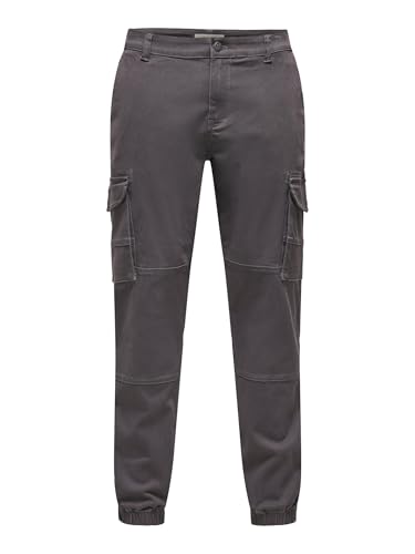 ONLY & SONS Herren Onscarter Life Cargo Cuff 0013 Pant Noos Hose 22028434,Grey Pinstripe,32W / 32L von ONLY & SONS