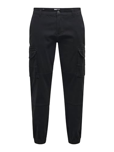 ONLY & SONS Herren Onscarter Life Cargo Cuff 0013 Pant Noos Hose 22028434,Schwarz,31W / 30L von ONLY & SONS