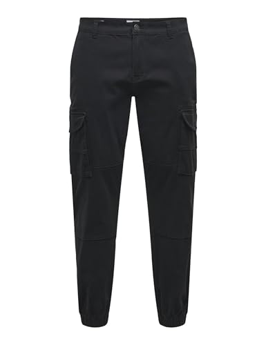 ONLY & SONS Herren Onscarter Life Cargo Cuff 0013 Pant Noos Hose 22028434,Schwarz,36W / 34L von Only & Sons
