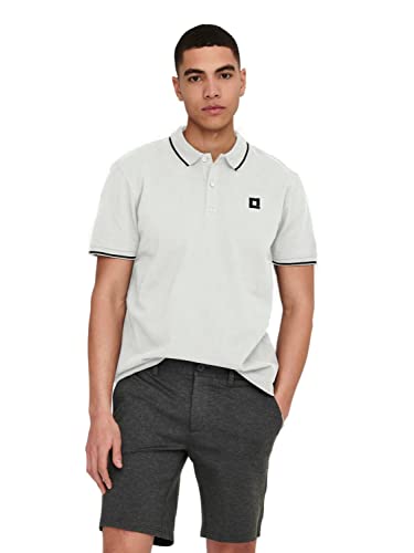ONLY & SONS Herren Poloshirt ONSFLETCHER - Regular Fit XS S M L XL XXL, Größe:XL, Farbe:Bright White Black Contrast Stripe 22024827 von Only & Sons