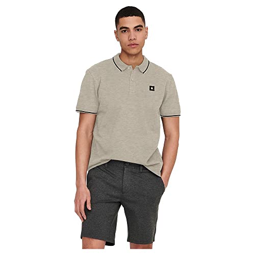 ONLY & SONS Herren Onsfletcher Slim Noos Poloshirt, Chinchilla, L EU von ONLY & SONS