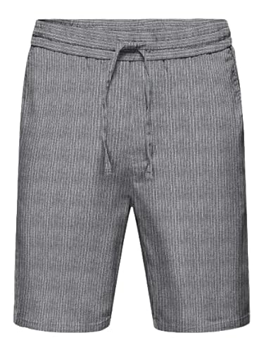 Herren O&S 7/8 Kurze Chino Shorts Gestreift Hose Regular Fit Leinen Trousers Oberschenkellang ONSLINUS von ONLY & SONS