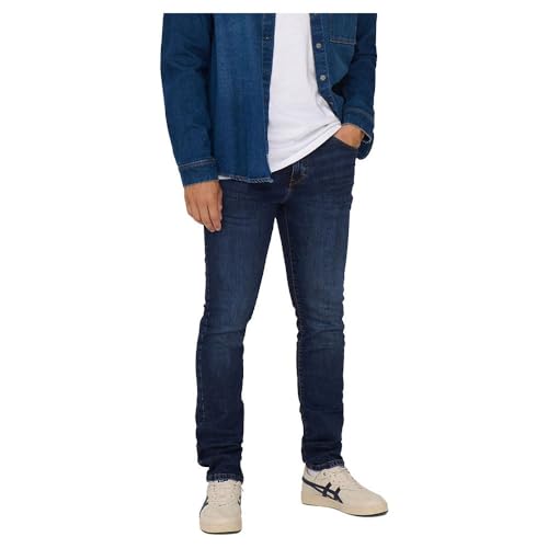 ONLY & SONS Herren Jeans ONSLOOM Slim 6749 - Slim Fit - Blau - Dark Blue Denim, Größe:32W / 32L, Farbvariante:Dark Blue Denim 22026749 von ONLY & SONS