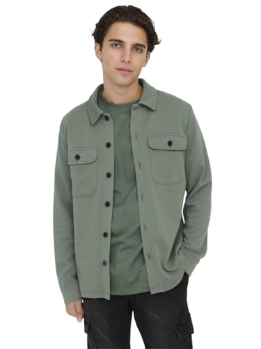 ONLY & SONS Herren Freizeit Hemd ONSNEWKODYL Overshirt Regular Fit XS - XXL, Größe:XXL, Farbe:Castor Gray 22021279 von Only & Sons