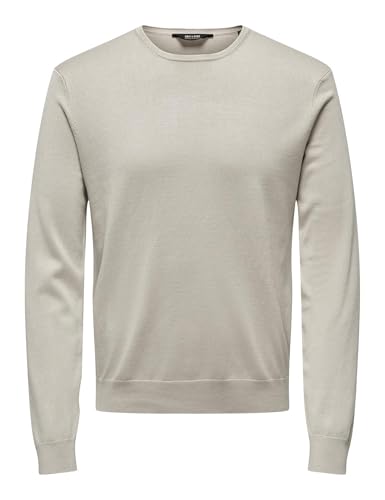 ONLY & SONS Herren Onswyler Life Reg 14 Ls Crew Knit Noos, Silver Lining, L von ONLY & SONS