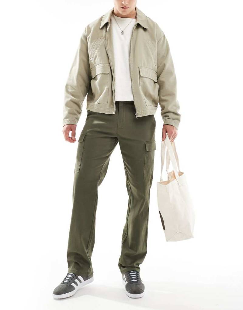 Only & Sons - Cargohose in Khaki mit geradem Schnitt-Marineblau von ONLY & SONS