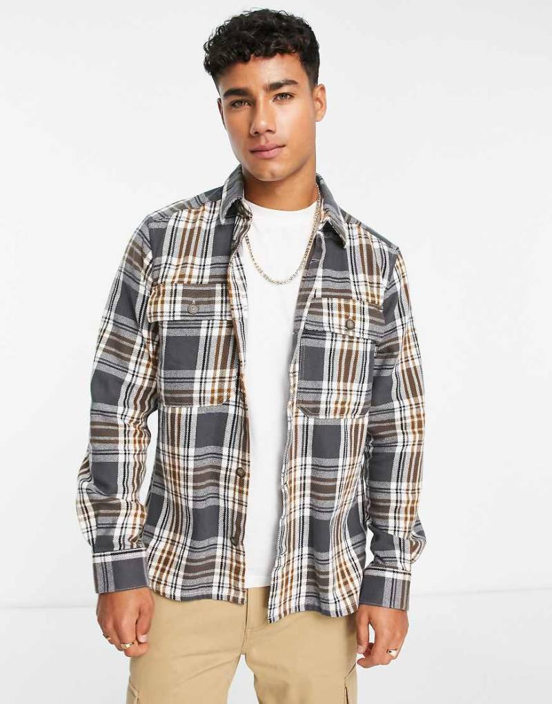 Only & Sons - Grau karierte Flanell-Hemdjacke von ONLY & SONS