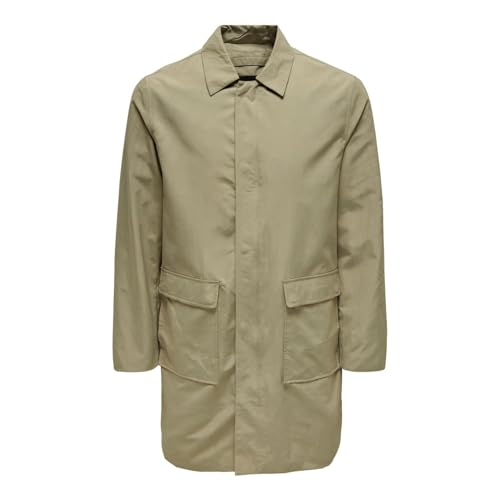 Only & Sons Hayne Coat leichte Mac-Jacke für Herren, Chinchilla, M von ONLY & SONS