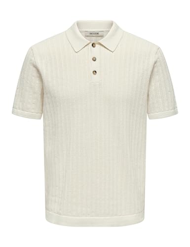 Only & Sons Herren Onsmoon Reg 12 Ss Polo Knit, Egret, M Only & Sons Herren Onsmoon Reg 12 Ss Polo Knit, Egret, M von ONLY & SONS
