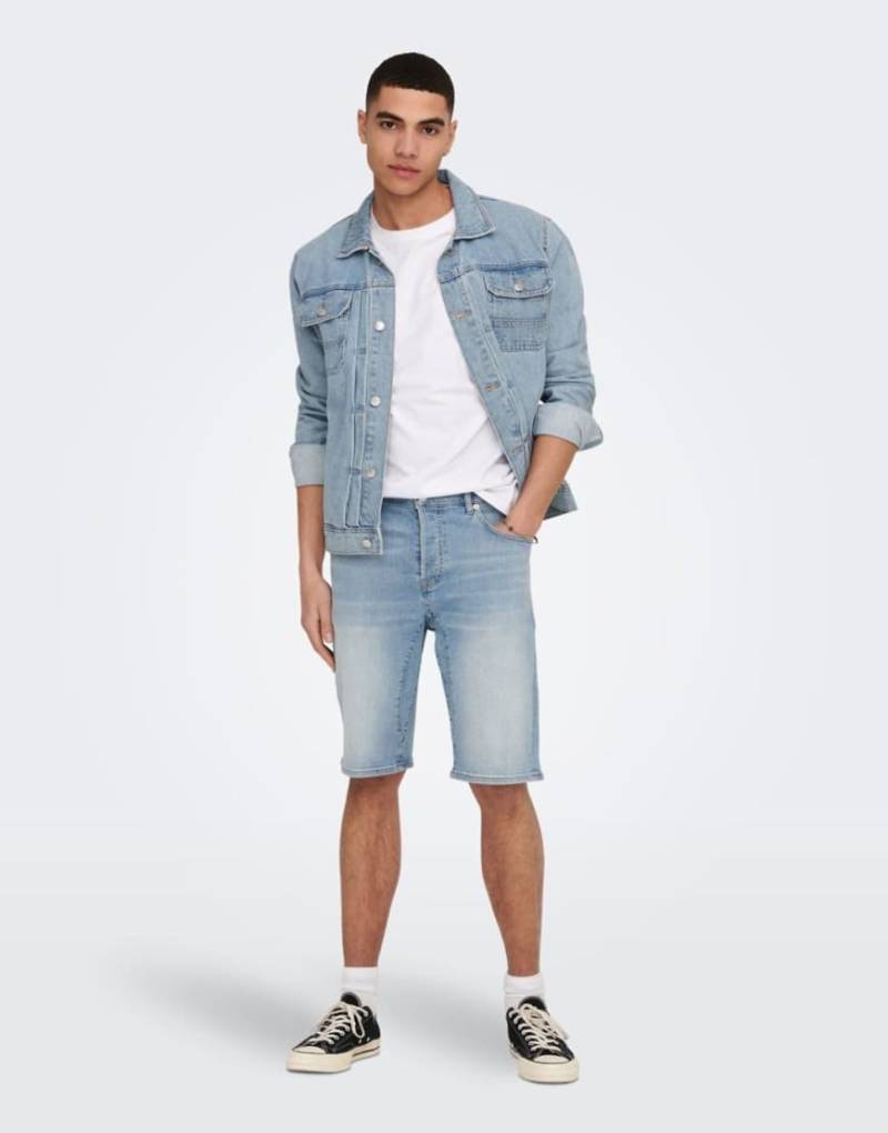 Only & Sons - Jeansshorts in Hellblau von ONLY & SONS