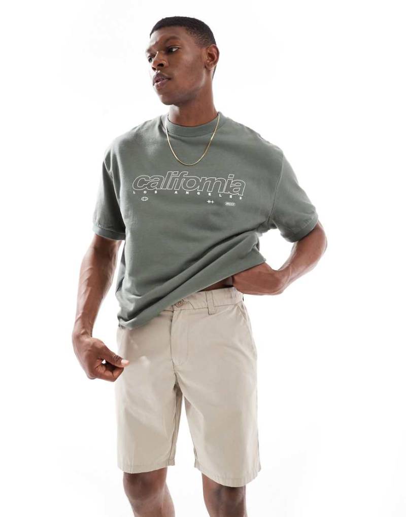 Only & Sons - Locker geschnittene Chino-Shorts in Beige-Neutral von ONLY & SONS