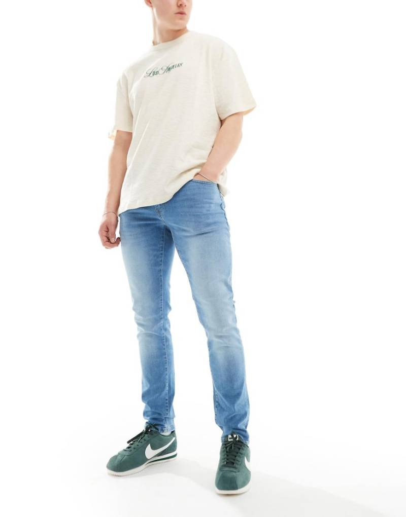 Only & Sons - Loom - Schmal geschnittene Jeans in verwaschenem Hellblau-Grau von ONLY & SONS