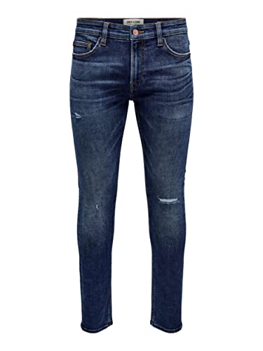 ONLY & SONS Herren Jeans ONSLOOM Slim 4254 - Slim Fit - Blau - Dark Blue Denim, Größe:29W / 30L, Farbvariante:Dark Blue Denim 22024254 von ONLY & SONS