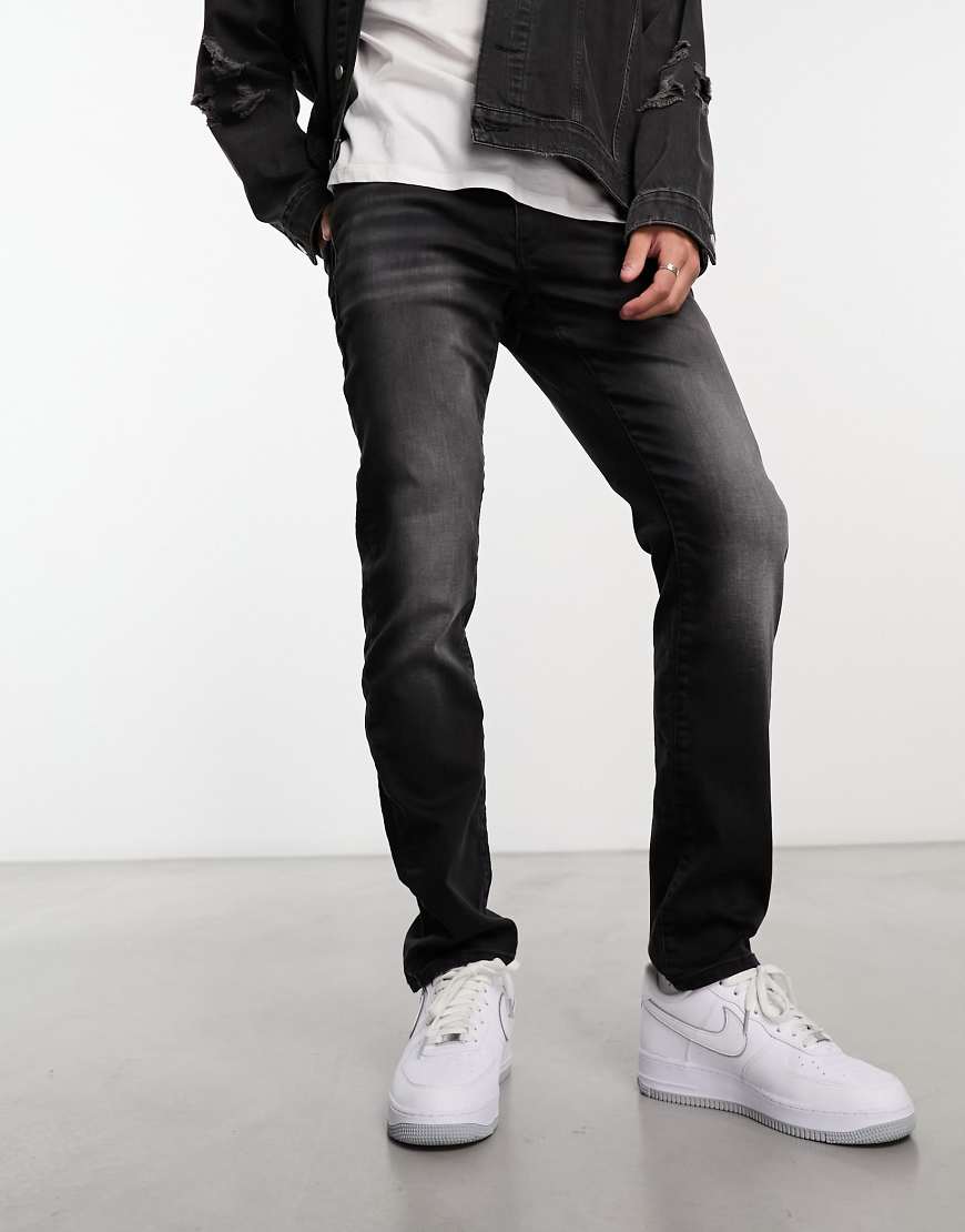 Only & Sons - Loom - Stretch-Jeans in verwaschenem Schwarz mit schmalem Schnitt von ONLY & SONS
